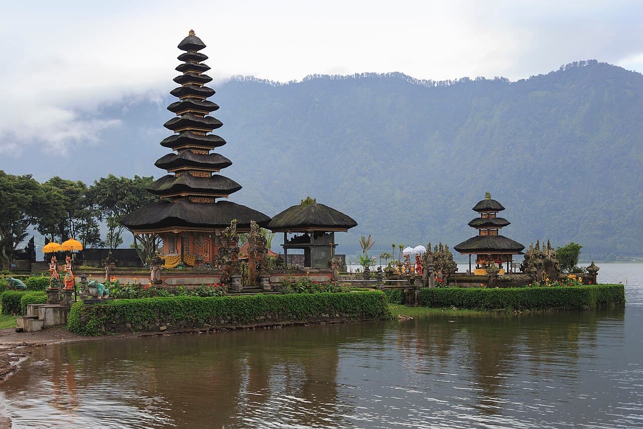 Pura Ulun Danu Bratan temple beside Lake Bratan in Bali